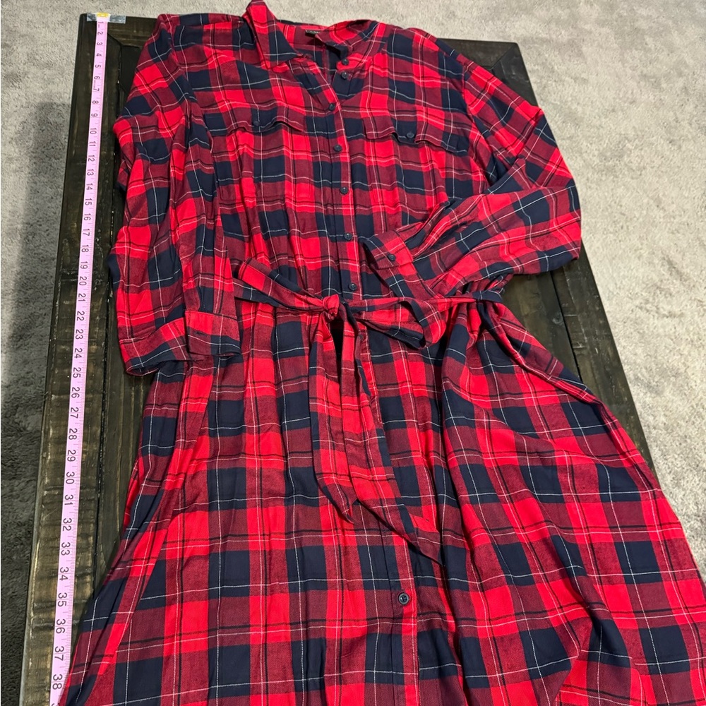 Lane Bryant red plaid dress
